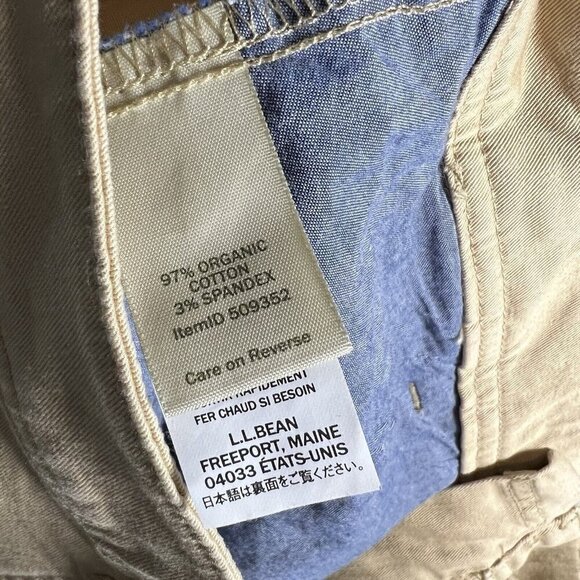 L.L Bean Lakewashed Chino Favorite Fit Pants women's size 14 Tan Workwear Office - Picture 9 of 10